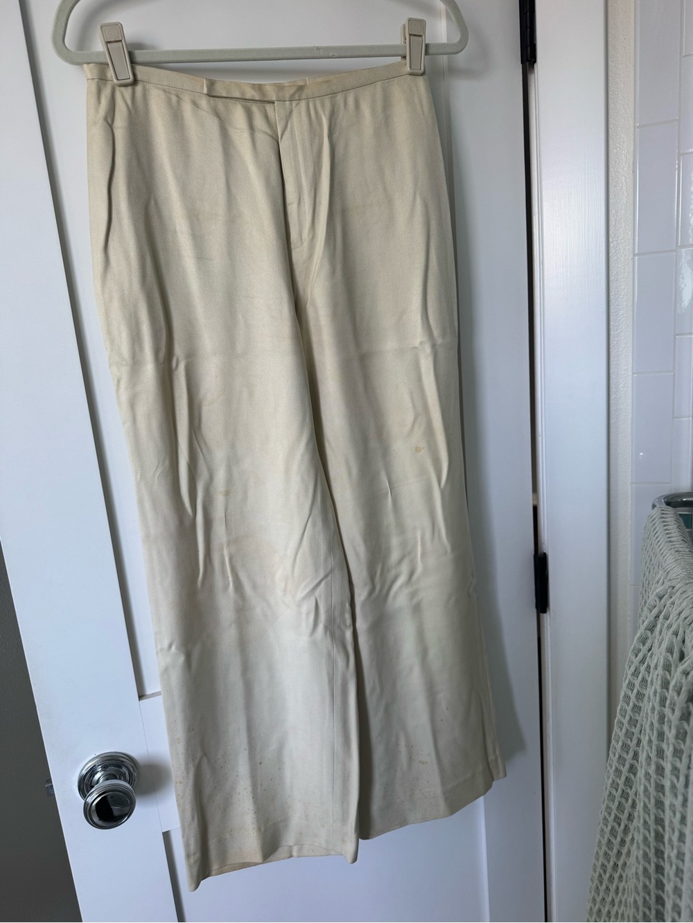 Banana Republic Cream Wide-Leg Trousers